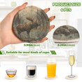 thumbnail image 3 of Haosy Set of 6 Drink Woven Coaster with Holder Heat Resistant Non-Slip Bar Coasters 4 Inches Elk at Water Edge in Forest, 3 of 7