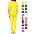 thumbnail image 3 of Stretch Is Comfort Girl's Short Sleeve Crew Neck and Leggings Set Yellow XX-Large, 3 of 3
