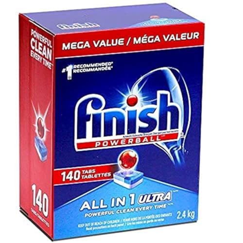 Finish Powerball Automatic Dishwasher Detergent, All in 1 Ultra Powerful Clean, 2.4 KG - 140 Tabs