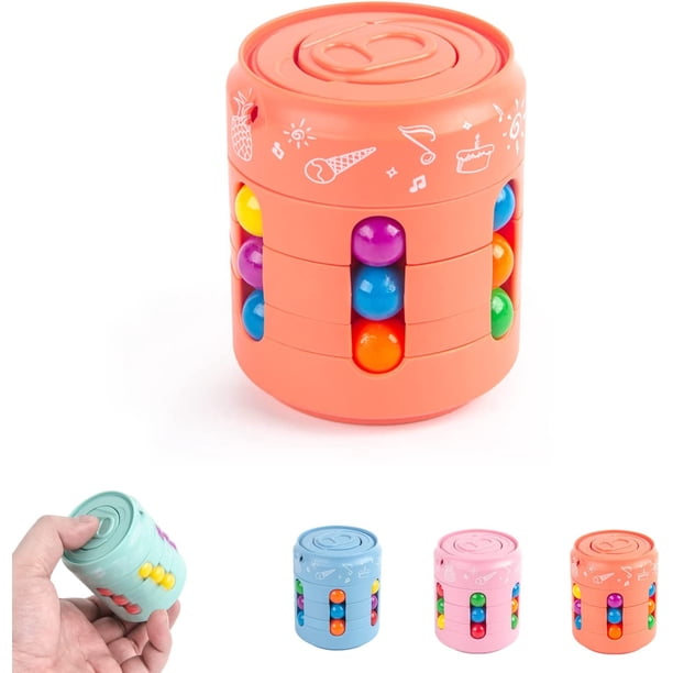 ZHAOCHENG Juguetes de cubo de frijol mágico, Fidget Magic Cube Juguetes de descompresión Yema del dedo Cubo mágico Giratorio de mano Frijoles mágicos Rompecabezas Juguetes Juegos de dedos Alivio del e