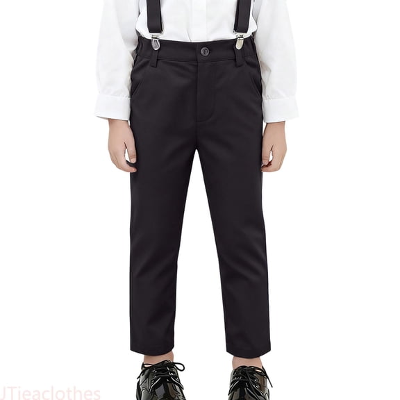 JTieaclothes Boys Dress Pants For School Formal Occasions Comfortable Flat Front Trousers With Adjustable Waistband Durable Twill Fabric Classic Fit,Boys Pants Sizes 4-5 Years