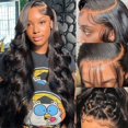 thumbnail image 1 of Pelucas con encaje en la parte delantera Pizazz Body Wave, cabello humano de 22 pulgadas, 180% de densidad, 1 of 6