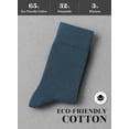 thumbnail image 5 of HUGH UGOLI Mens Cotton Dress Socks | Plain Colors, Regular Fit, Crew, Casual Socks | 3 Pack, Indigo, Shoe Size: 6-8, 5 of 8
