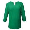 thumbnail image 4 of Ladies' Fashionable Solid Color V Neck Three Quarter Sleeve Shirt Top, 4 of 5