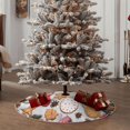 thumbnail image 5 of Salouo Christmas Gingerbread Cookies Christmas Tree Skirt 30" Farmhouse Christmas Decorations Snowman Xmas Tree Skirt Tree Mat for Holiday Party Decor, 5 of 8