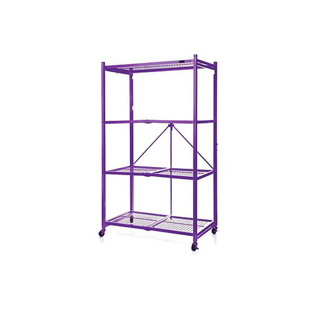 Origami Wheeled 4 Shelf 21 X 36 60 In, Foldable Wire Shelving