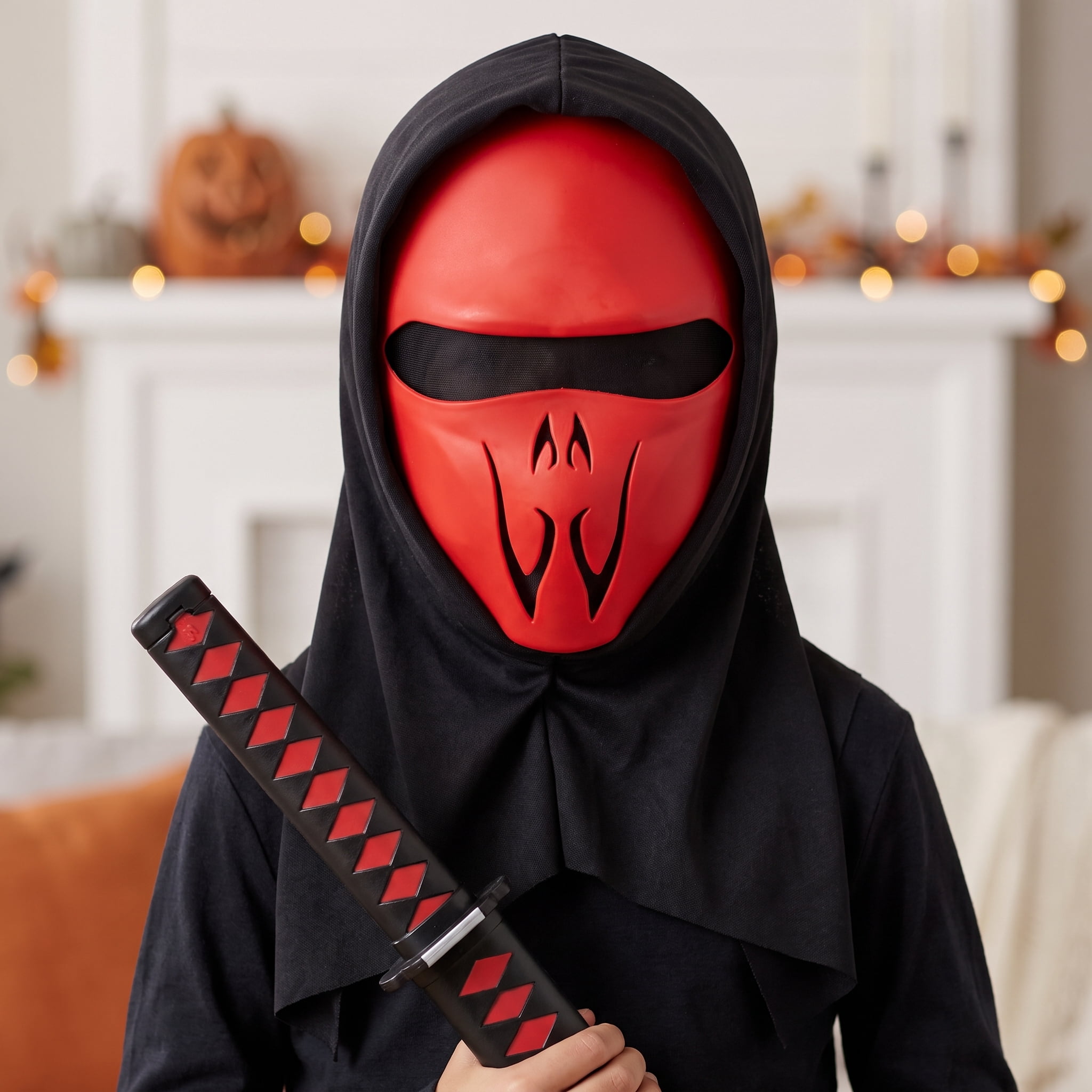 Ninja Guard Costume Accessory Kit for Adults, Red and Black, 2 Pieces, Halloween by Way To Celebrate