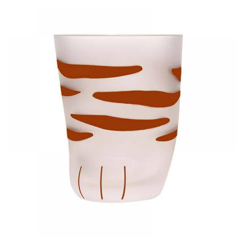 Cat Paw Cup,Cat claw Cup Milk Glass Frosted Glass Cup Cute Cat