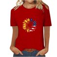 thumbnail image 1 of Tops Cortos para Mujeres Día de la Independencia Patriótica Impreso Cuello Redondo, Camiseta de Manga Corta Casual para la Primavera, Verano Y Fiesta, 1 of 4