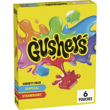 6 Count Gushers Fruit Flavored Snacks Variety Pack, Tropical and Strawberry Flavors 4.8 oz
