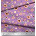 thumbnail image 2 of Soimoi Velvet Fabric Leaves,Bird & Anemone Floral Print Sewing Fabric Yard 58 Inch Wide, 2 of 3
