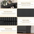 thumbnail image 5 of FANRAL Shoe Cabinet with 3 Flip Drawers,Fluted Shoe Storage Cabinet Rack Organizer with Adjustable Shelves for Entryway,Closet,Hallway,Black, 5 of 7