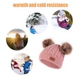 thumbnail image 4 of Sonducket Bufanda Conjunto de gorro y guantes para niños Gorro de punto Gorro Delicados productos para niños Estirable Clima frío Cómodo Bufanda rosa Sombreros bola de pompón marrón rosa, 4 of 6