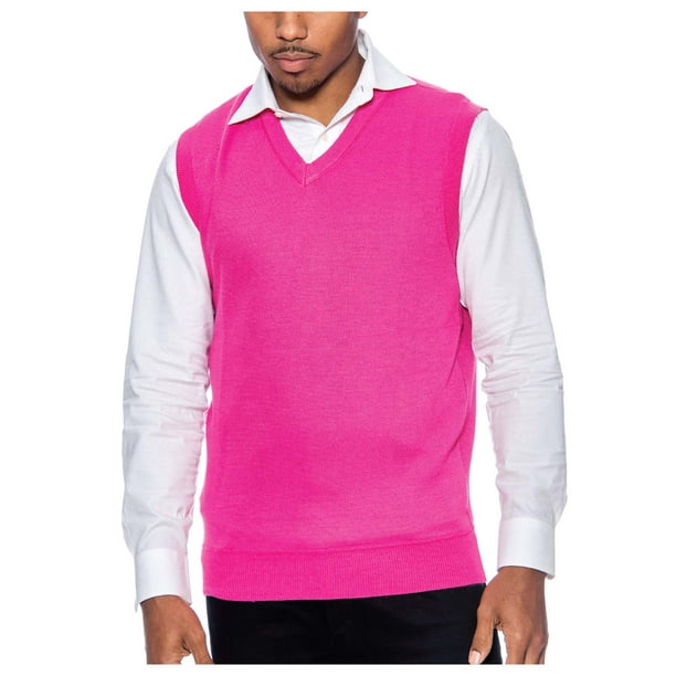 pink v neck sweater vest