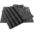 thumbnail image 1 of Juego de mesa de comedor para niños, tapete de plástico negro fácil de limpiar para mesa de comedor, tapete de vinilo tejido resistente al calor para exteriores, 6 unidades, 1 of 5