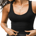 thumbnail image 2 of LYMAYTER Women Sweat Tank Ribbed Tight Fit Shirt for S-XL Summer Sleeveless Yoga Athletic Vest Top, 2 of 10