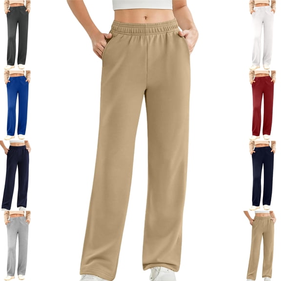 Gamivast Sweatpants Women Elastic Waist Side Pockets Straight Leg Lounge Pants Loose Fit Casual Pants Breathable Soft Comfy Joggers Athletic Daily
