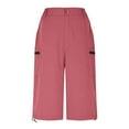 thumbnail image 5 of The Summer I Turned Pretty LEBONYARD Pants for Women,Capris Womens Pants with Pockets Loose Casual Dressy Lightweight Ladies Baggy Cargo Shorts Capris for Hiking Pink L, 5 of 7