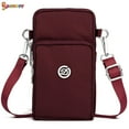 thumbnail image 2 of Spencer Nylon Crossbody Cell Phone Purse Mini Messenger Shoulder Strap Wallet Pouch Sports Armband Bag for Women (7.5*3.9*2.0inch, Wine Red）, 2 of 8