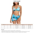 thumbnail image 4 of Halter String Bikini Sets, Elastic 3pcs Set Breathable Halter Bikini Swimsuit Back Ties  for Swimming Pool for Women Blue L, 4 of 6