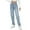 Blue, variant on MIXUE Jeans For Women Solid Color High Waist Loose Fit Denim Pants Fashionable Trousers Holiday Wear,Blue,M