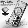 thumbnail image 3 of Magnetic Clear for Samsung Galaxy S24 Case Leopard Glitter [Compatible with Magsafe] Slim Soft TPU Electroplated Shockproof Protective Phone Case Cover for Samsung Galaxy S24 Black, 3 of 14