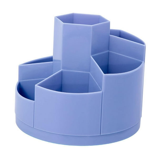 Caja de almacenamiento con soporte para bolígrafos, Base giratoria personalizada, 7 rejillas, soporte para brochas de maquillaje para del Azul Gloria Titular de la pluma
