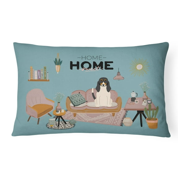 Swiss Hound Sweet Home Canvas Fabric Decorative Pillow