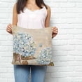 thumbnail image 2 of Blue Hydrangea Pillow Covers 24x24 Inch Decorative Throw Pillow Cover, Flowers Leaves Butterfly Retro Khaki Sofa Pillowcases Accent Cushion Case Home Decor Bedroom Living Room, 2 of 6