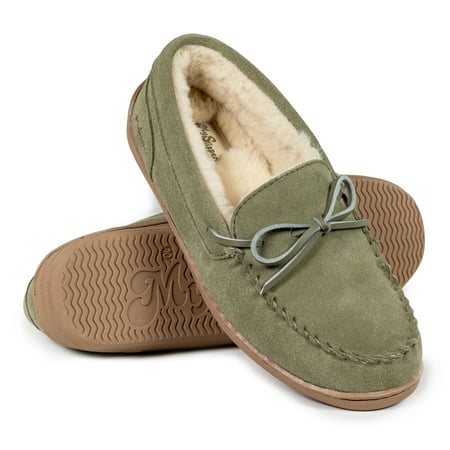 

MySlipper Men s Size 11 Olive Moccasin Slippers By:MyPillow