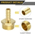 thumbnail image 3 of 2Pcs Brass Hose Barb Fittings, 3/8" Barb x G3/4" Male Thread Hose Connector, 3 of 6