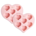 thumbnail image 1 of Molde de silicona para tartas Paris Hilton Heart, 6 tazas, antiadherente, rosa, 1 of 6