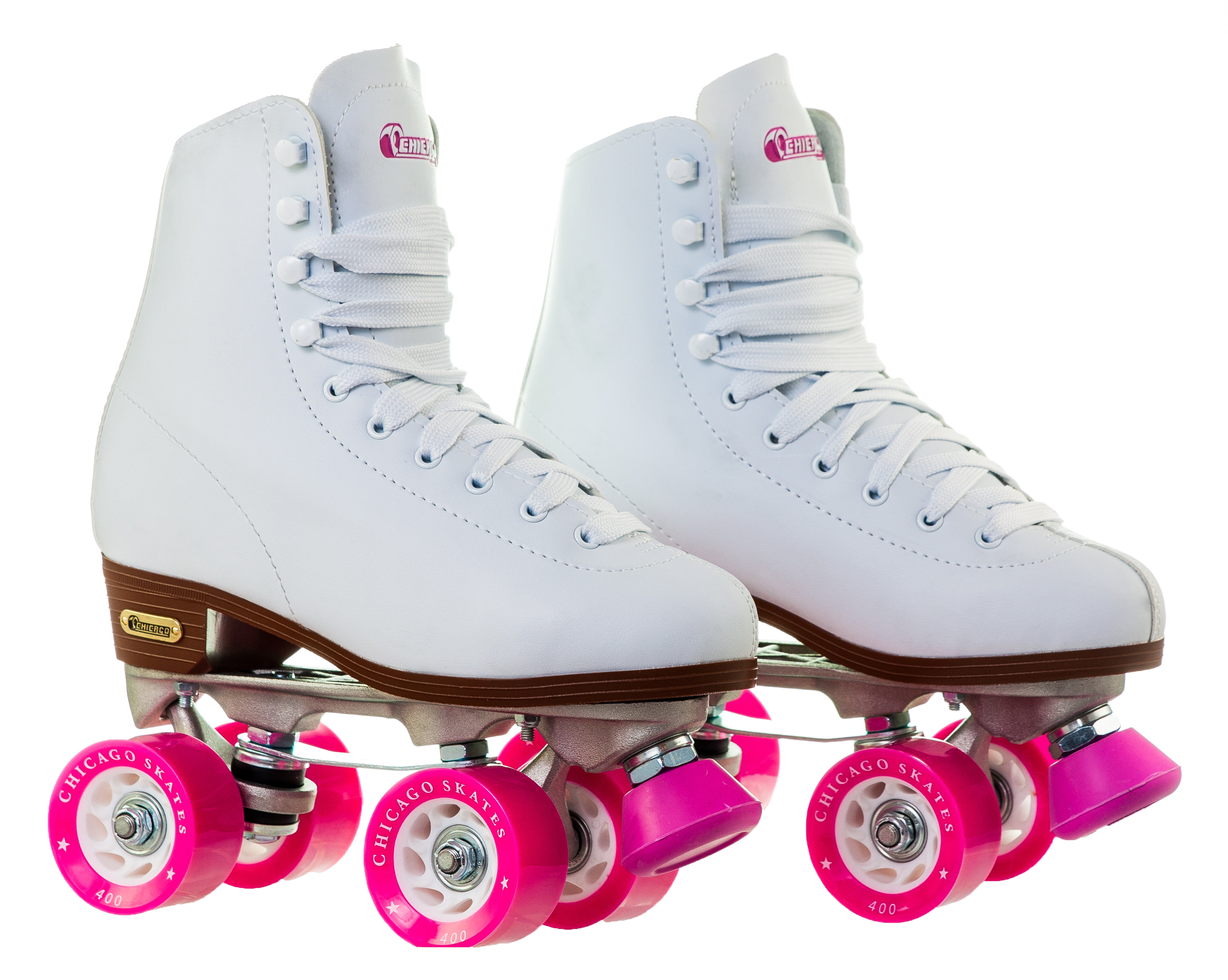 Chicago Women's Classic Roller Skates Size 9 Premium White Quad Rink Skates 