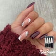 thumbnail image 1 of Fofosbeauty 24pcs Press on False Nails, Square Fake Nails, Short Square Op-Art Brown Redwine, 1 of 6