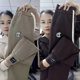 thumbnail image 1 of Pantalones harén color caqui para mujer, otoño e invierno, tallas grandes, forro polar, gruesos, cálidos, para uso exterior, pantalones casuales de cintura alta con tobillos atados, 1 of 2