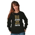 thumbnail image 3 of Walk With Jesus Christ Run Religious Unisex Plus Fleece Graphic Sweatshirt Brisco Brands 3X, 3 of 5
