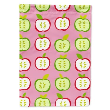 Carolines Treasures BB5141GF Apples on Pink Flag Garden Size  Small multicolor