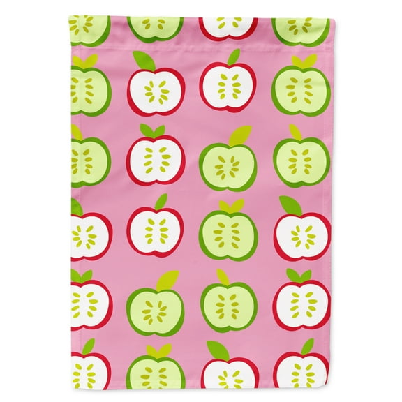 Carolines Treasures BB5141GF Apples on Pink Flag Garden Size  Small multicolor