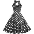 thumbnail image 4 of IROINNID Women's V-Neck A-Line Dress Fashion Halter Sleeveless Vintage Printed Party Cocktail Swing Dresses Swing Stretchy Dresses Below The Knee Dress, 4 of 4