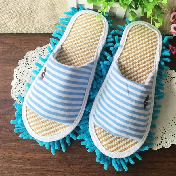 Talla 39 para limpiar el piso chenilla de microfibra pantuflas para trapear pisos perezosos removibles y lavables mudo de barrido en casa para hombres y mujeres