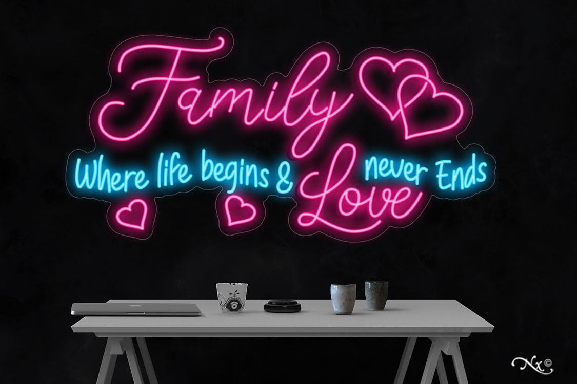 family neon light