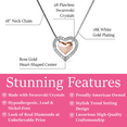 thumbnail image 3 of Cate & Chloe Susan 18k White Gold Plated Women's Necklace with Rose Gold Heart, Swarovski Crystals, 3 of 10