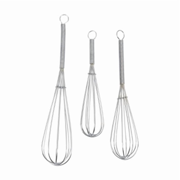 GoodCook Ready 3pc Whisks: Metal Wire Kitchen Tools for Baking, Hand Wash, Silver, 13" Length