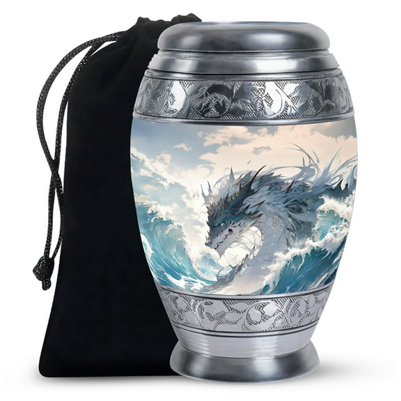 Dragon Seas Funeral Urns For Adult Ashes Men - Urns For Human Ashes Adult - Cremation Urn For Ashes - Large Urn For Human Ashes - Mom Urns For Human Ashes - Memorial Urns For Human Ashes Size - 10inch