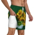 thumbnail image 3 of Balery Sunflowers in Bucket Mens Swim Trunks Swim Shorts for Men Quick Dry Inseam Beach Shorts with Compression Liner Pocket-Large, 3 of 9