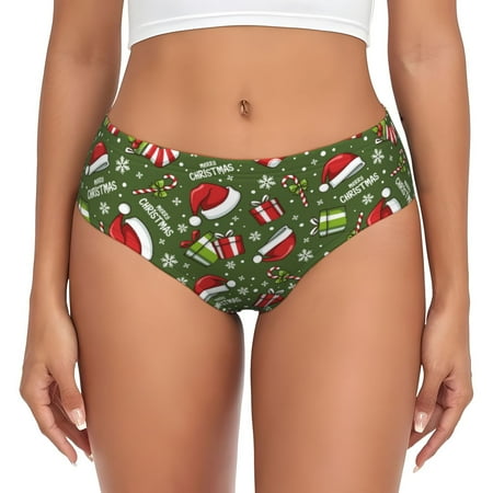Uemuo Christmas Hat sock Pattern Women s Cotton Underwear Full Coverage Briefs Soft Stretchy Breathable Underwear Brief-3X-Large