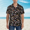 thumbnail image 2 of Pofeuu Daisies Flowers Print Hawaiian Shirt for Men Sleeves Casual Button Down Summer Beach Dress Shirts T-Shirts,Small, 2 of 7