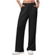 thumbnail image 1 of Pantalones de Pierna Ancha de Cintura Alta para Mujeres Pantalones de Cintura Elásticos de Cordón de Lino de Color Sólido, 4 Bolsillos Que Fluyen Pantalones de Verano, 1 of 7