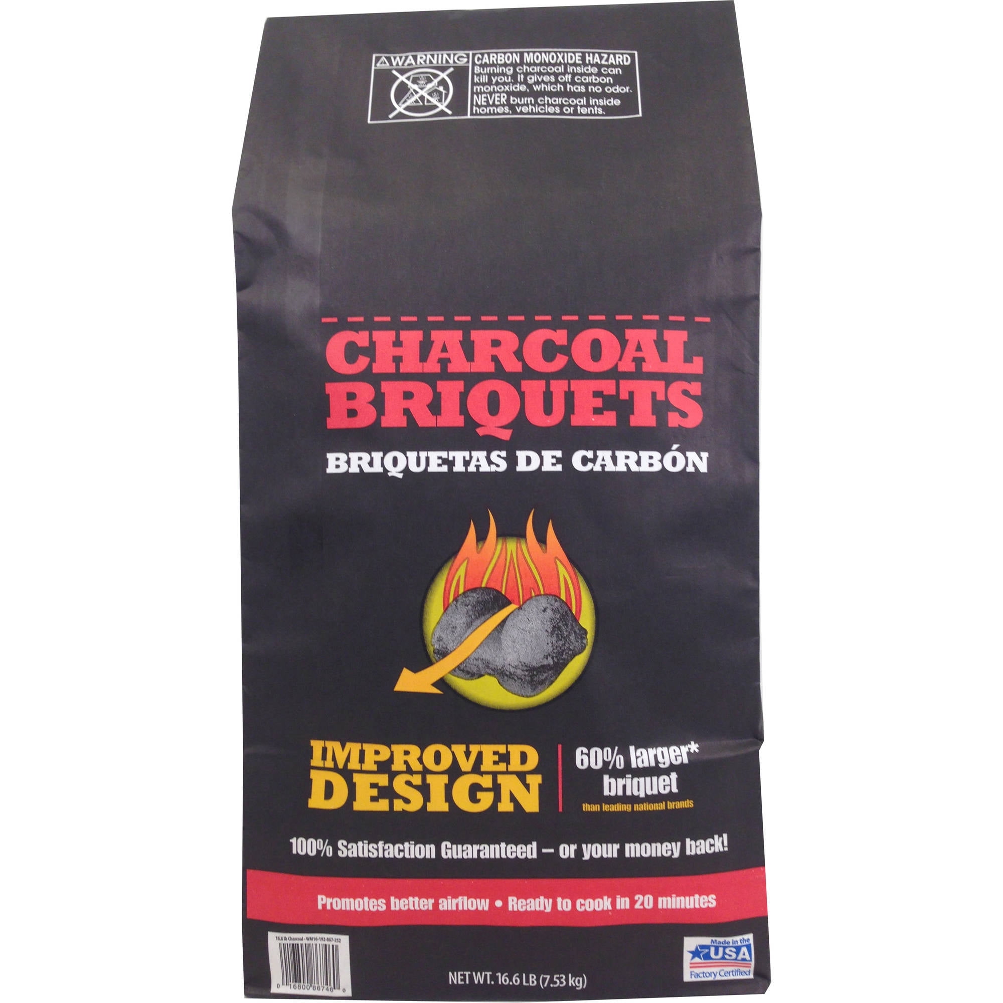 Walmart Grill 16.6lb Charcoal Briquettes