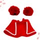 thumbnail image 2 of 2 piezas de ropa navideña para mascotas, capa, sombrero, bufanda, disfraz divertido para mascotas, ropa para cachorros, talla S (rojo), 2 of 6